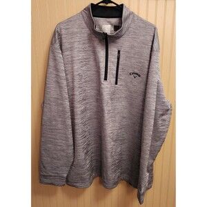 Callaway Quarter Zip Gray Golfer Men Sweater Size XXL
